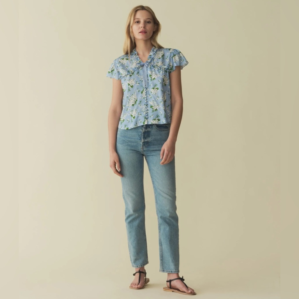 Doen OPALINE TOP -- SKY MAY BELL FLORAL - Picture 3 of 7